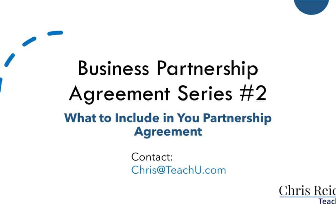 What Should Be Included in Your Partnership Agreement