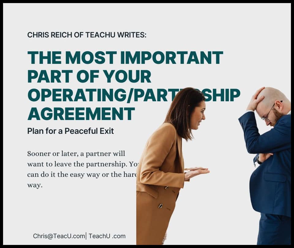 This is the most important clause in your operating agreement: How to treat the voluntary exit of a partner?